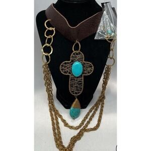 JENNY RABELL leather and metal necklace handmade